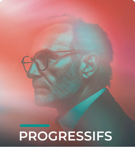 Photo illustration homme à lunettes pour les verres optiques progressifs Sélective BBGR