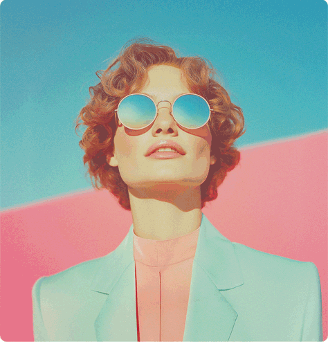Photo illustration femme à lunettes de soleil pour protection solaire des verres optiques Sélective BBGR