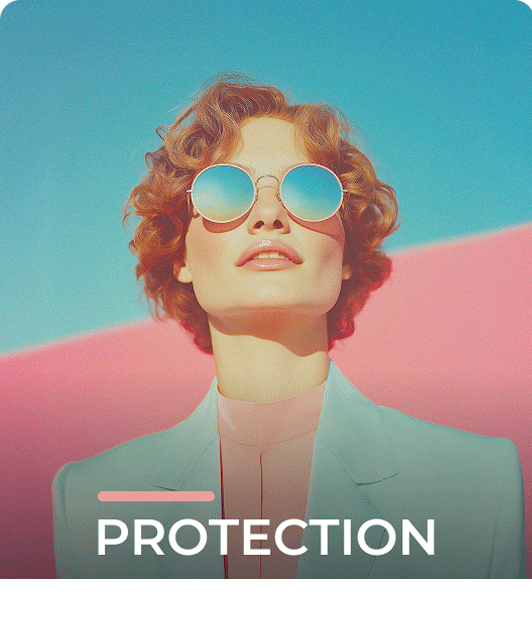 Photo illustration femme à lunettes de soleil pour protection solaire des verres optiques Sélective BBGR