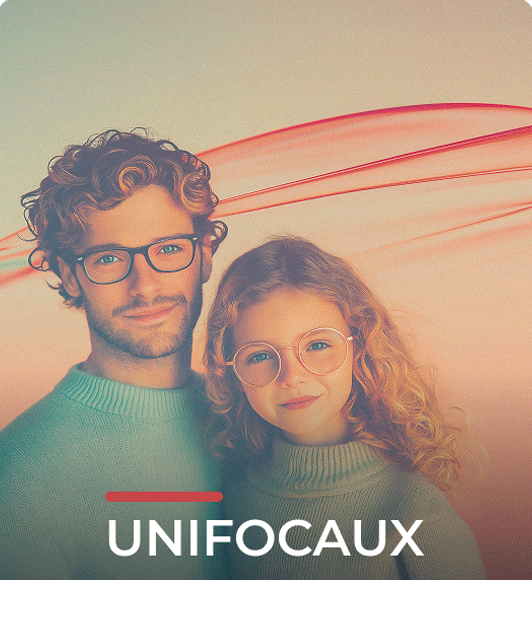 Photo illustration homme et fillette à lunettes pour les verres optiques unifocaux Sélective BBGR