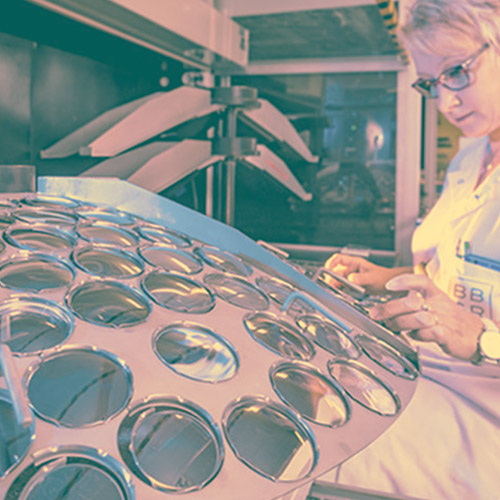 Photo illustration verres optiques Sélective BBGR étape traitements de la fabrication