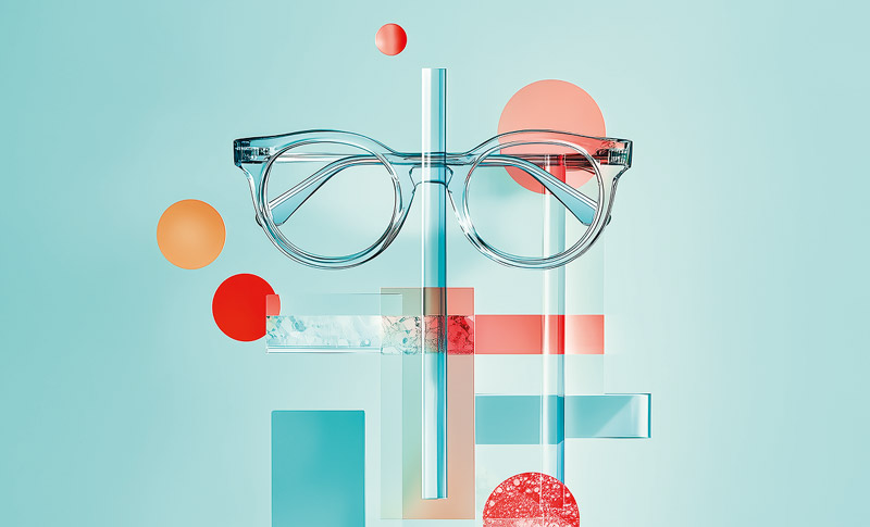 Illustration paire de lunettes pour les verres optiques Sélective BBGR