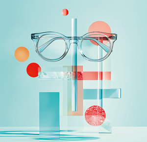 Illustration paire de lunettes pour les verres optiques Sélective BBGR