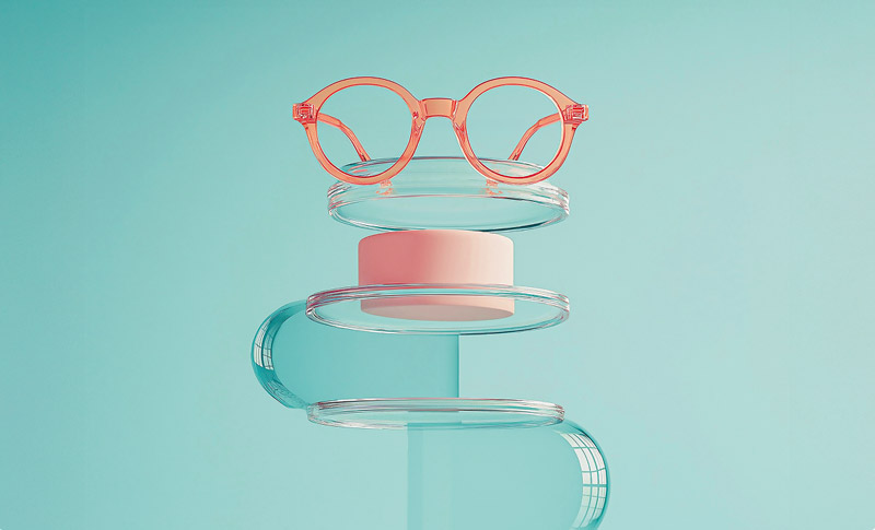 Illustration paire de lunettes pour les verres optiques Sélective BBGR